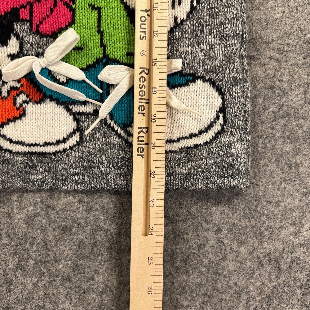 Vintage Mickeys For Kids Stuff Sweater Girls Large Gray Mickey Minnie 90s - Picture 8 of 10